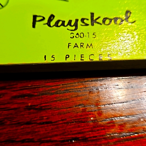 EUC~Vintage 1960's Playskool 15 Piece Wooden Farm Tray Puzzle - Picture 2 of 3